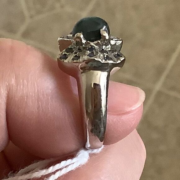 𝅺STERLING SILVER 925 BLUE SAPPHIRE RING SIZE US 7.5​​ - Picture 4 of 7